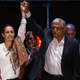 Claudia Sheinbaum, left, with presidential winner Andres Manuel Lopez Obrador.
